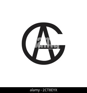 letter ag circle linked logo Stock Vector