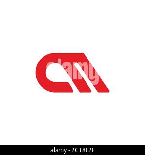 letter cm simple geometric line symbol logo vector Stock Vector