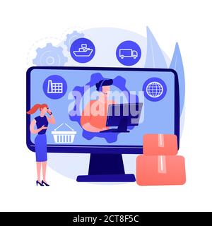 Handling and order processing abstract concept vector illustration. Stock Vector