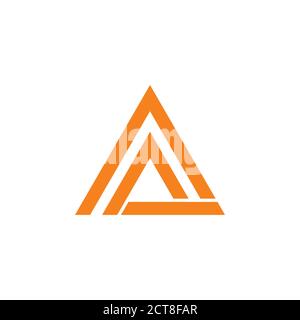 stripes triangle linked geometric line logo Stock Vector