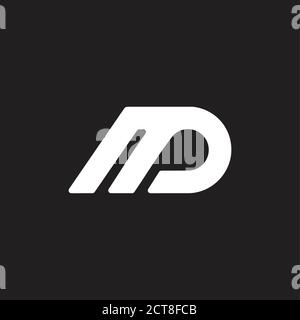 letter md simple geometric line symbol logo vector Stock Vector