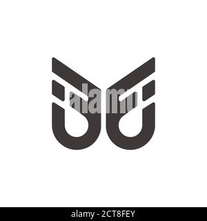 letter fj simple wing shape symbol geometric logo vector Stock Vector