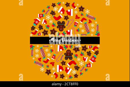 Merry Christmas Vector design template with copy space Stock Vector