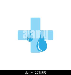 plus medical fresh healthy water design logo vector Stock Vector