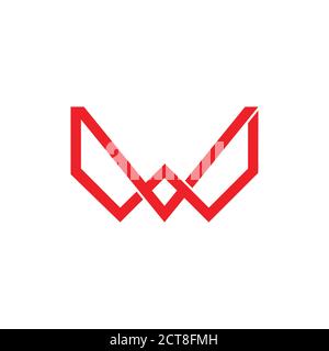 abstract letter wv simple linked line logo vector Stock Vector
