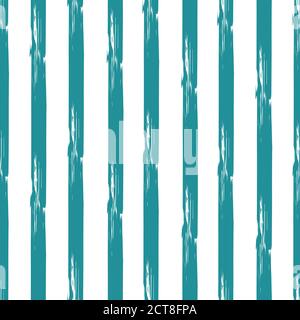 Hand drawing, background. Trendy seamless pattern. Stylish vertical strip. Brush strokes, stains. Interesting textures. White and turquoise Stock Vector