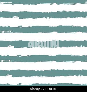 Striped seamless pattern. Abstract stripes. Hand drawing, brushes, blots. Modern textures. Original geometric background. Horizontal stripes. Blue and Stock Vector