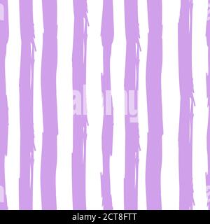 Hand drawing, background. Trendy seamless pattern. Stylish vertical strip. Brush strokes, stains. Interesting textures. White and purple Stock Vector