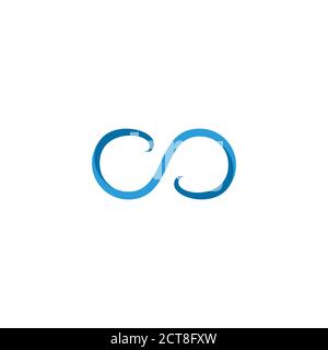 abstract curves infinity blue waves 3d colors logo vector Stock Vector