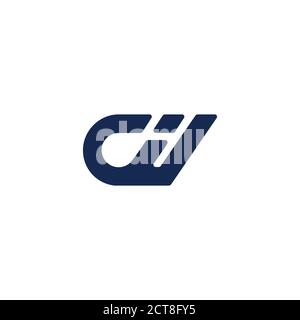 abstract letter ch symbol geometric negative space logo vector Stock Vector