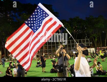 HONG KONG,HONG KONG SAR,CHINA: JUNE 4th 2020.  Crowds gather in Victoria Park Hong Kong for a vigil for the 31st anniversary of the Tiananmen Square s Stock Photo