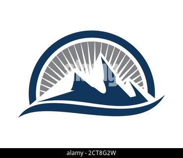 A vector Illustration of Awesome Simple Mountain Logo Sign Stock Vector