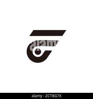 letter f stripes geometric simple motion design logo vector Stock Vector
