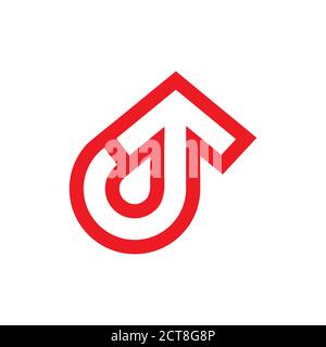 abstract letter j circle rotate geometric arrow simple logo vector Stock Vector