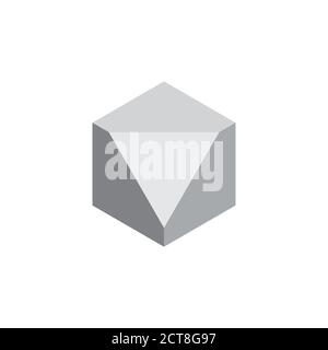 3d gem simple geometric symbol logo vector Stock Vector