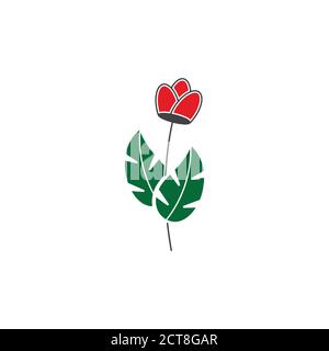 flower tree simple geometric clear design beauty symbol decoration vector Stock Vector