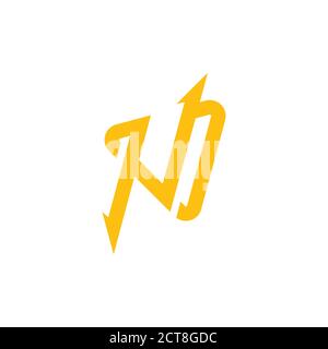 letter n triangle arrow geometric logo vector Stock Vector