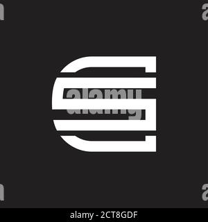 letter cs simple geometric line logo vector Stock Vector