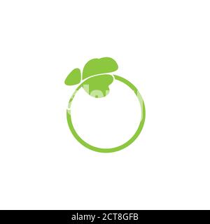 simple circle leaf parsley design logo vector Stock Vector