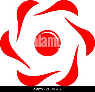 swirl rotation sun symbol geometric curves design logo vector Stock Vector