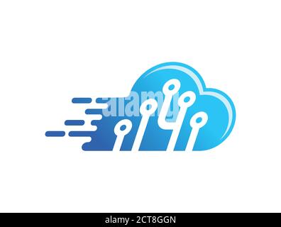 A vector Illustration of smart family in cloud computing industries Stock Vector