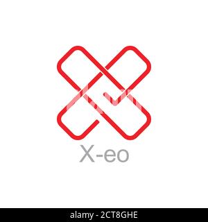 letters Xeo linked lines logo Stock Vector