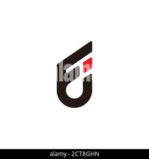 letter fj simple wing shape symbol geometric logo vector Stock Vector