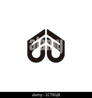 abstract letter fj simple geometric line clear logo vector Stock Vector