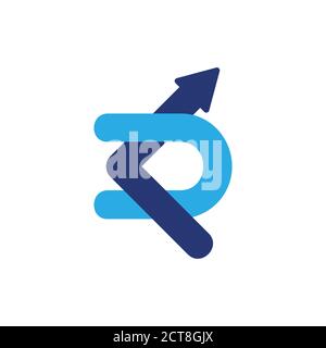 letter kd abstract arrow logo vector Stock Vector