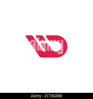 abstract letter hd symbol geometric negative space logo vector Stock Vector