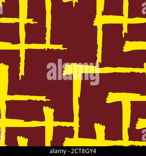 Hand drawing, background. Trendy seamless pattern. Stylish intricate pattern. Brush strokes, stains. Interesting textures. Brown and yellow gold Stock Vector