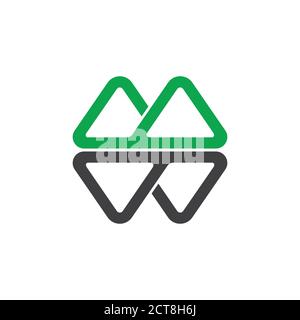 simple letter mw geometric triangle line mountain logo vector Stock Vector