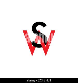 letters ws linked logo vector Stock Vector