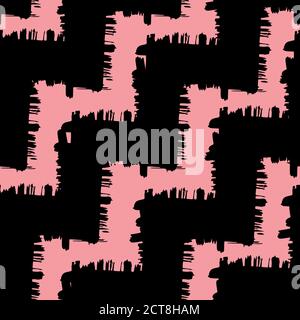 Hand drawing, background. Trendy seamless pattern. Stylish intricate pattern. Brush strokes, stains. Interesting textures. Coral and black Stock Vector