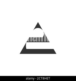 abstract number 2  triangle arrow geometric logo vector Stock Vector