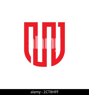 letter u stripes geometric emblem shield shape logo vector Stock Vector