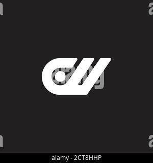 abstract letter aw simple geometric line logo vector Stock Vector