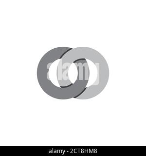 linked circle paper 3d logo vector Stock Vector