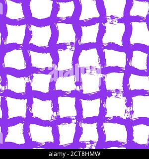Striped seamless pattern. Abstract stripes. Hand drawing, brushes, blots. Modern textures. Original geometric background. Checkered background squares Stock Vector