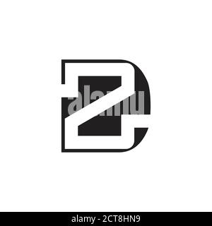 letter dz symbol simple negative space emblem logo vector Stock Vector
