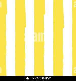Striped seamless pattern. Abstract stripes. Hand drawing, brushes, blots. Modern textures. Original background Vertical stripes Yellow Stock Vector