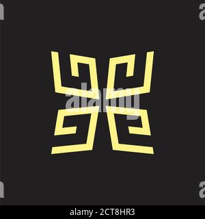 square geometric line abstract flower shape logo Stock Vector