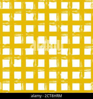 Striped seamless pattern. Abstract stripes. Hand drawing, brushes, blots. Modern textures. Original geometric background. Checkered background squares Stock Vector