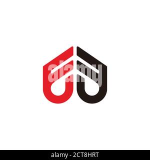 abstract letter ff simple geometric line logo vector Stock Vector