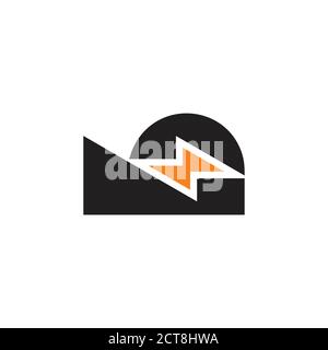 home electric thunder energy shape symbol logo vector Stock Vector