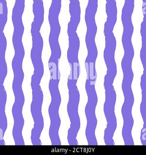 Trendy seamless pattern. Stylish vertical strip. Brush strokes, stains. Interesting textures. Hand drawing, background. White and purple Stock Vector