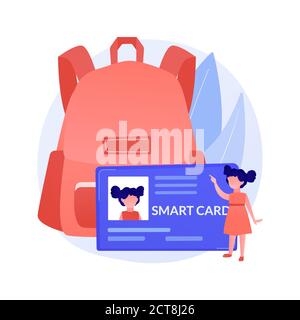 Smartcards for schools abstract concept vector illustration. Stock Vector