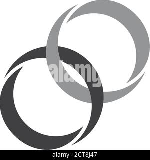 linked circle colorful object 3d logo vector Stock Vector