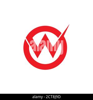 letter o w overlapping circle logo vector Stock Vector