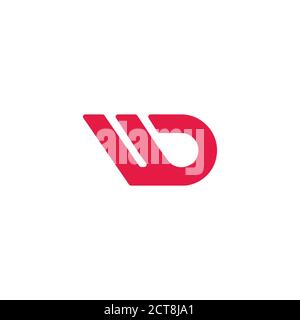 letter ud simple geometric line symbol logo vector Stock Vector
